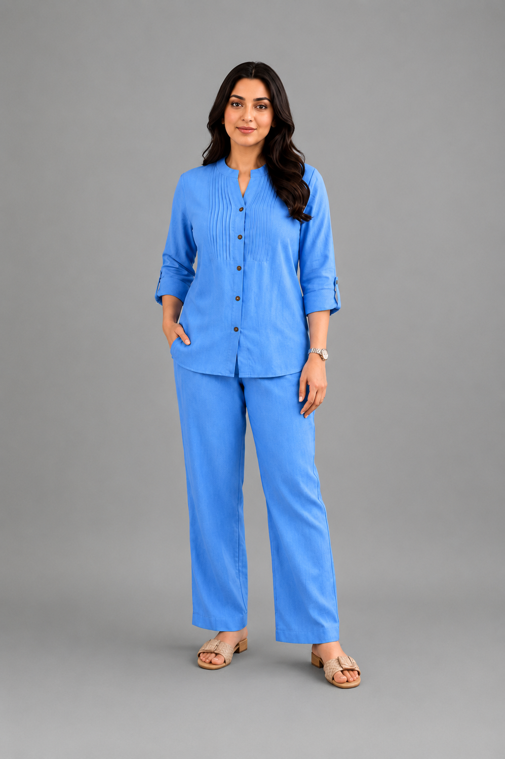 Blue Linen Cotton Set