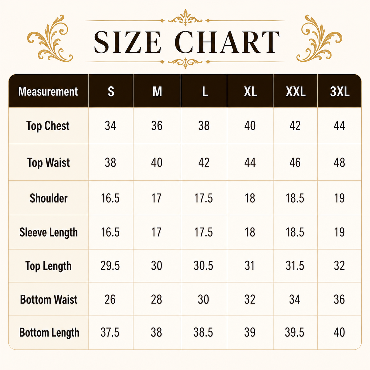 Size chart