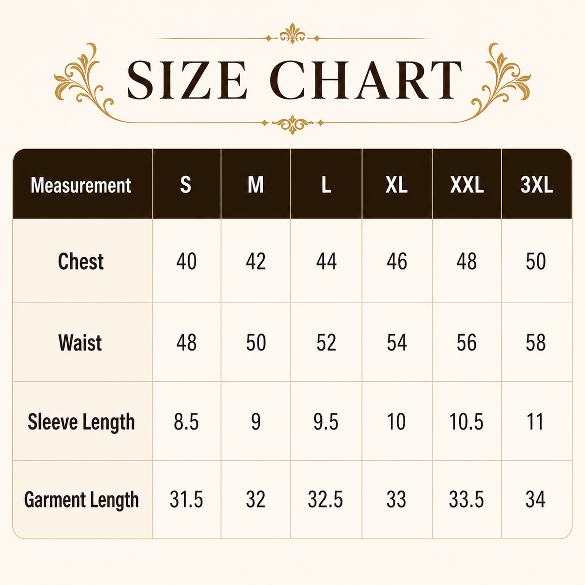 Size chart
