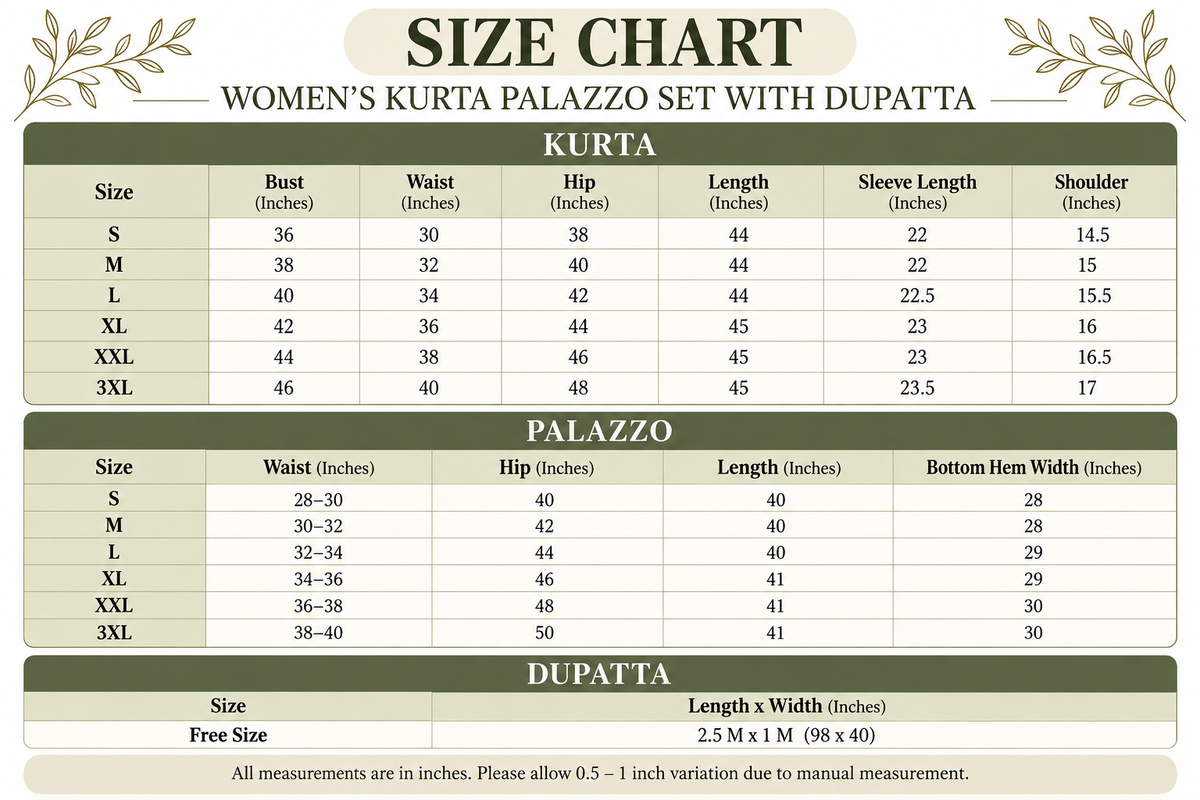 Size chart