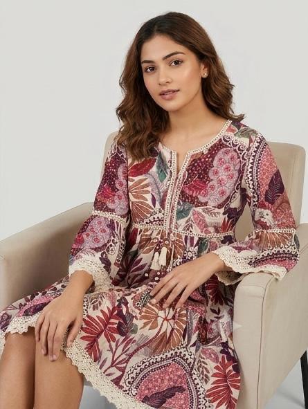 Floral Heritage Printed Dress