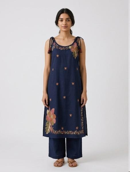 Indigo Blossom Kurta Set
