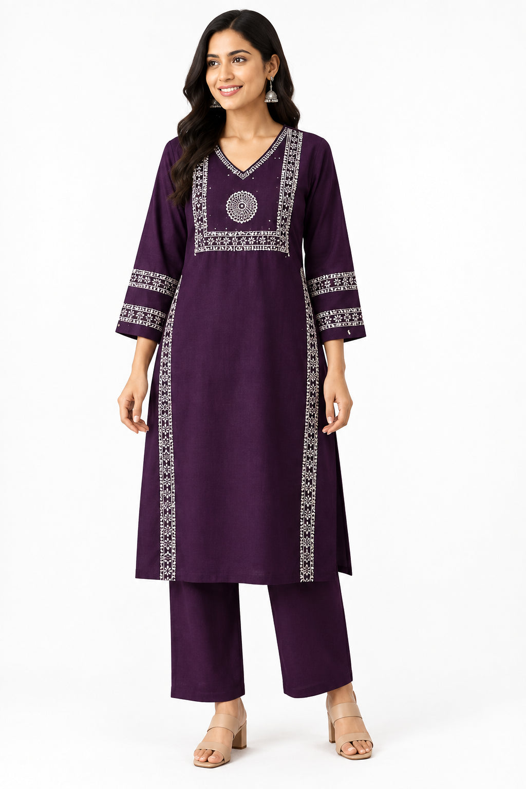 Regal Plum Kurta Pant Set