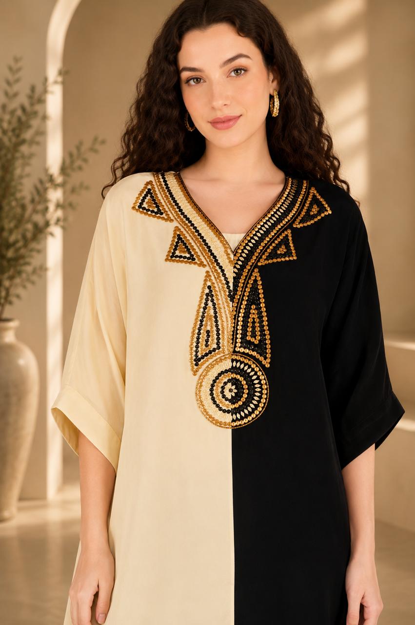 Black Ivory Crepe Designer Handwork Sharara Coord