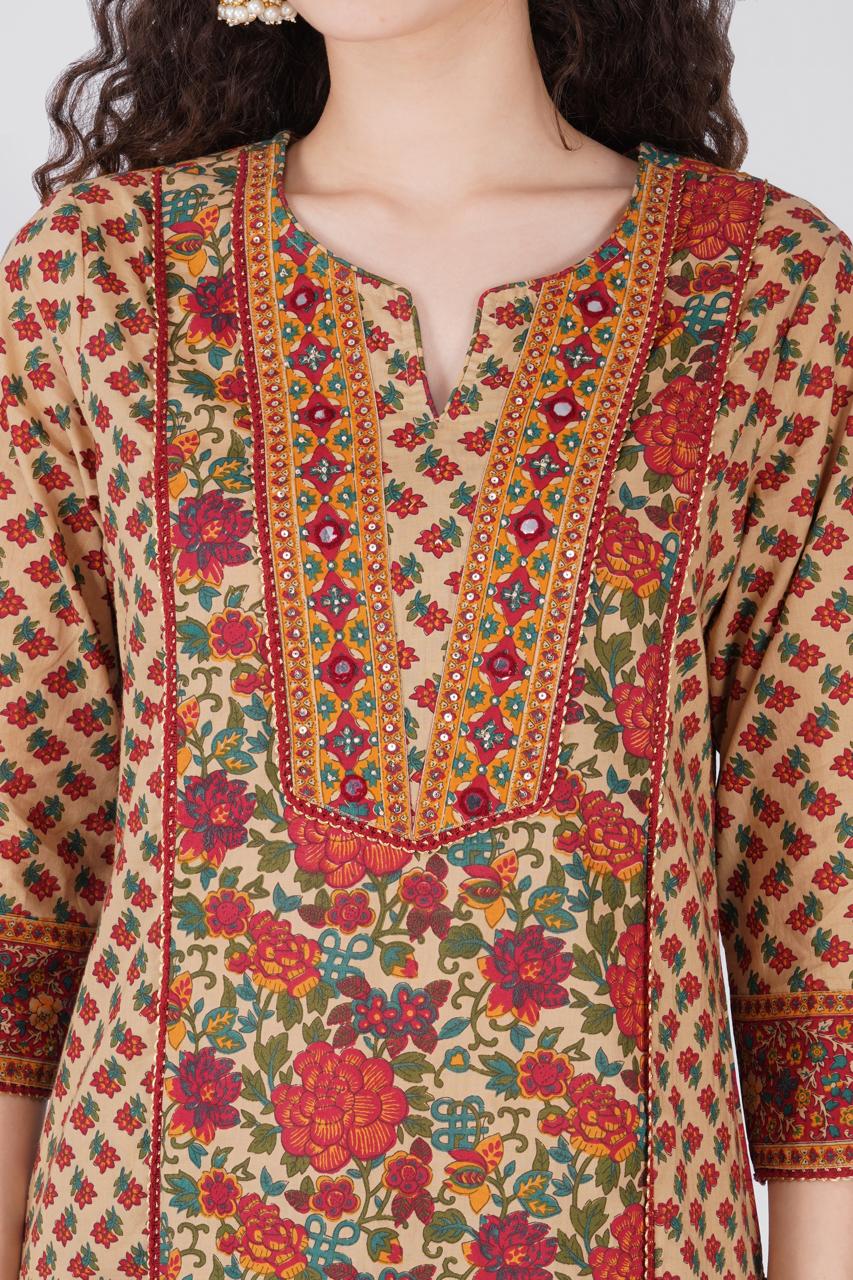 Printed Straight Kurta Set