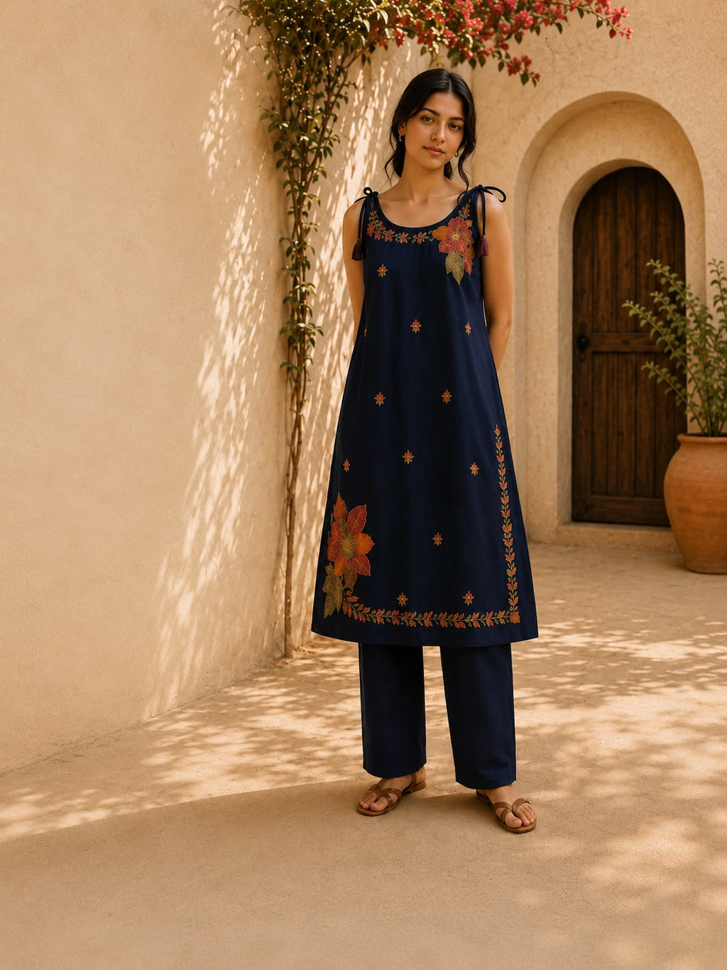 Midnight Bloom Embroidered Co-Ord Set