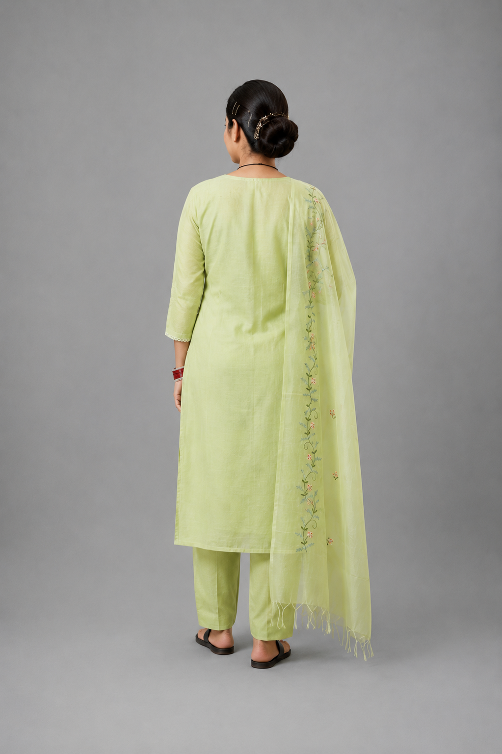 Pista green kurta set