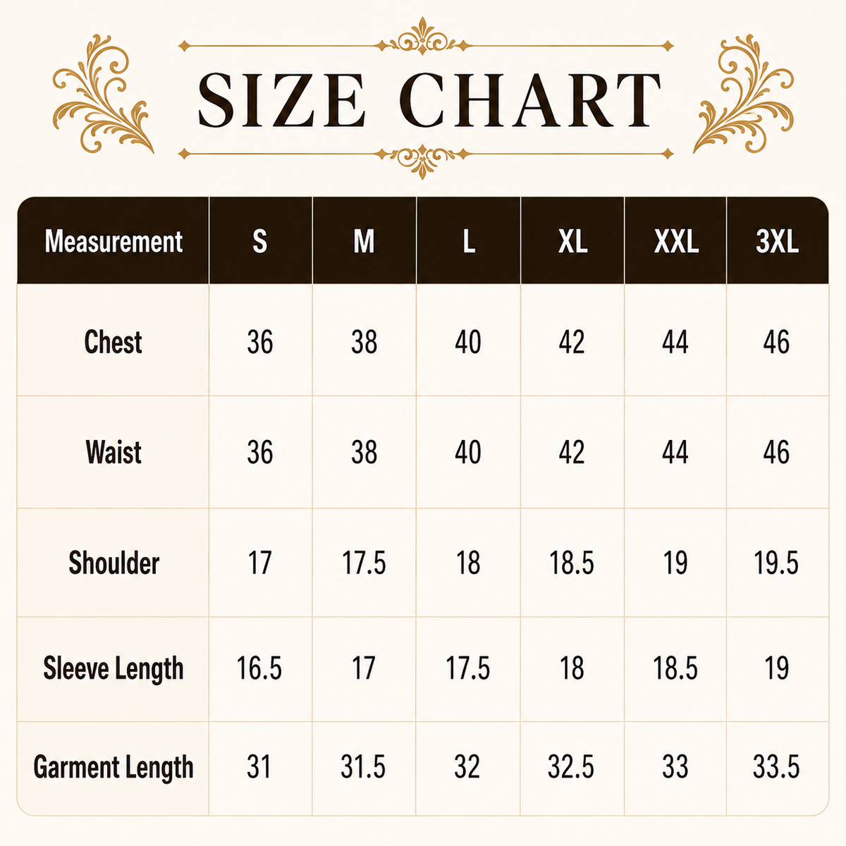 Size chart