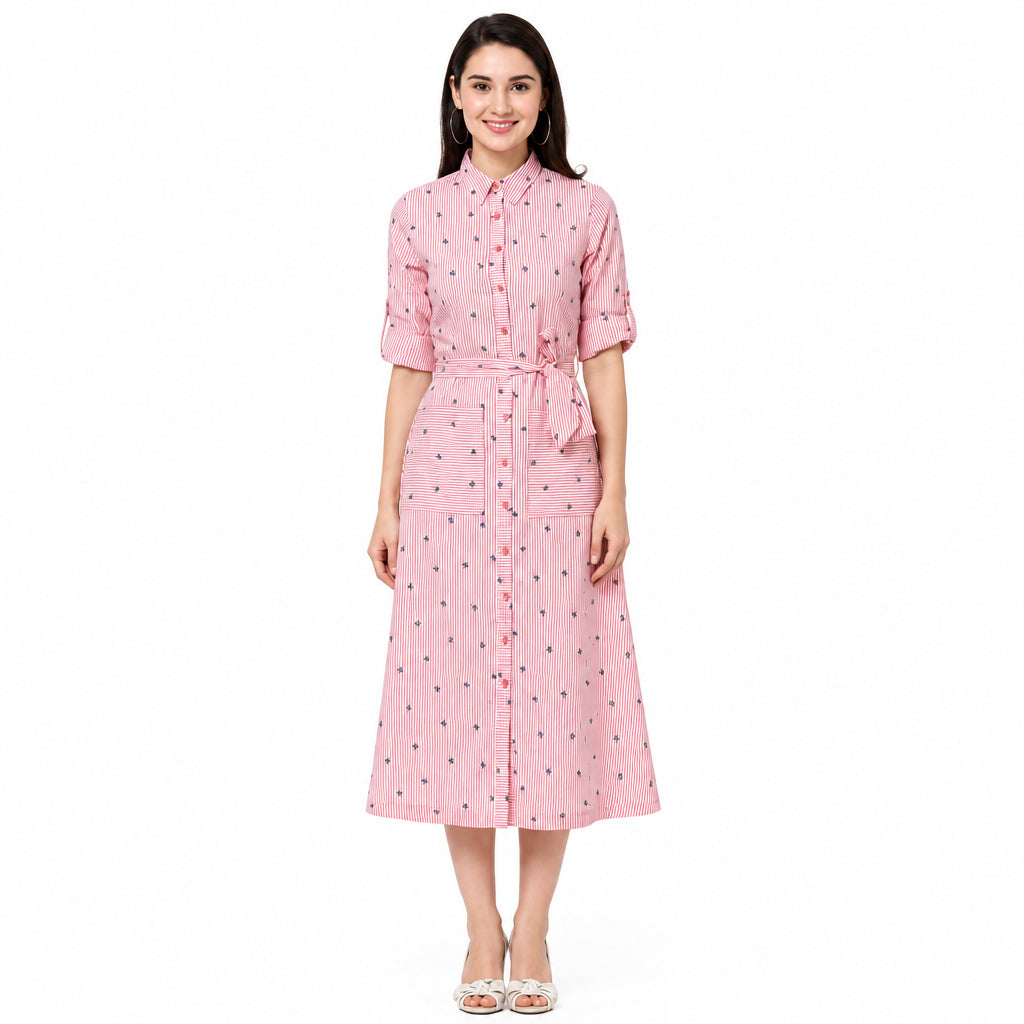 beautiful pink printed straight kurta set. Featuring intricate white floral and traditional motifs